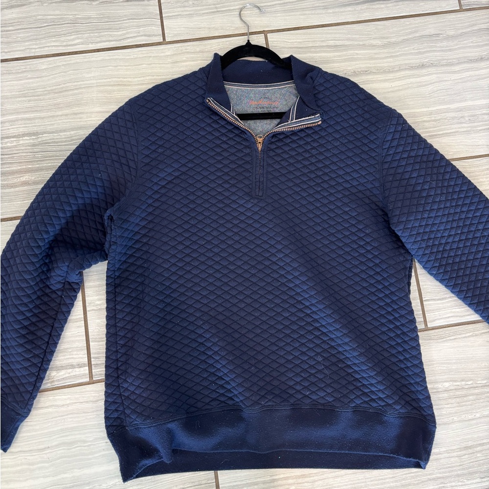 Men's Navy Blue Quilted Sweater - Weatherproof
